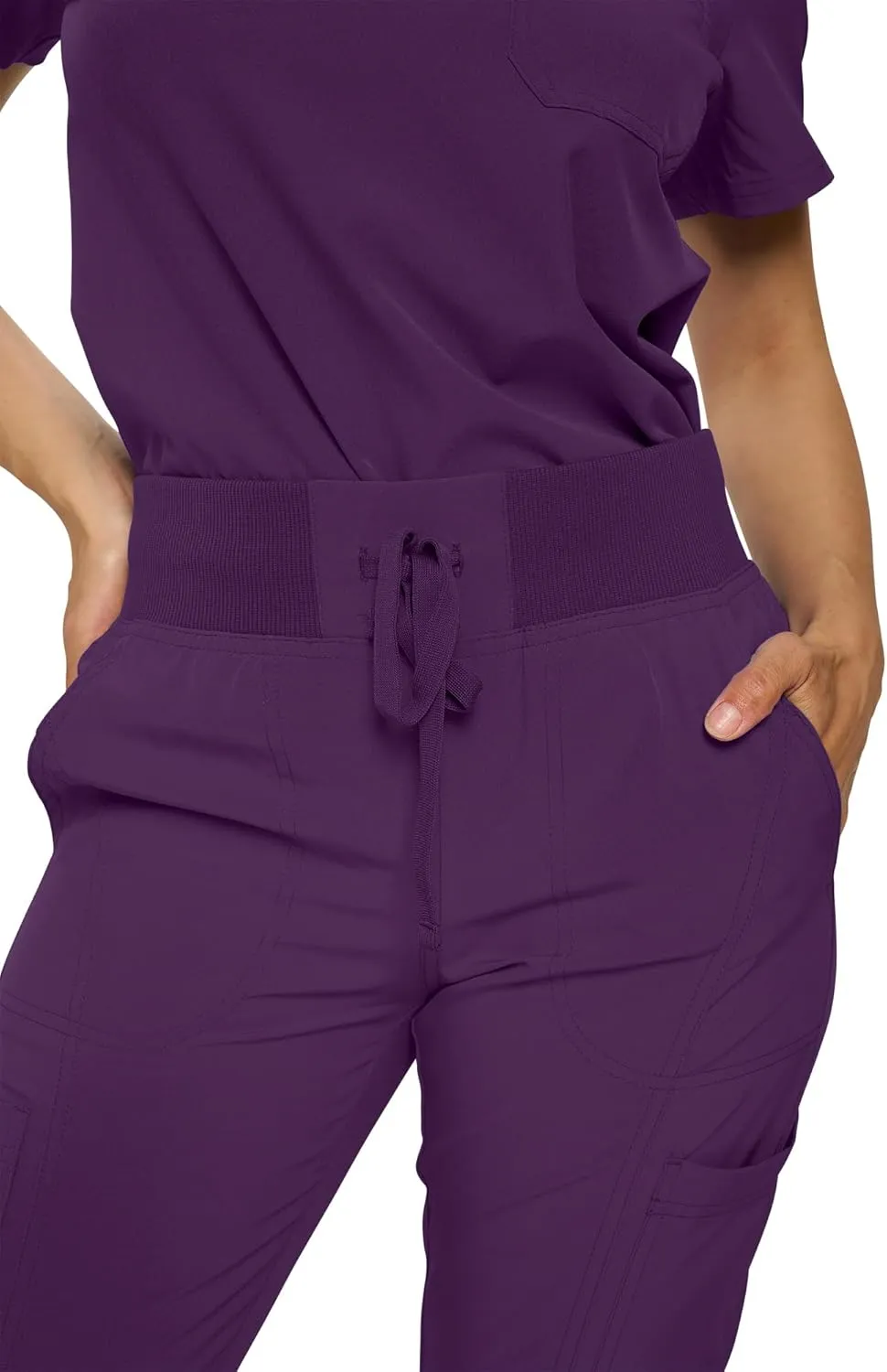Monarch Uniforms Womens Jogger Scrubs Ribbed Jogger Scrub Pants for Women