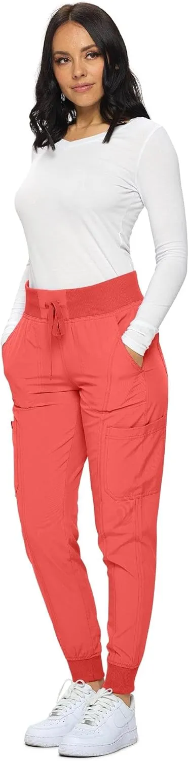 Monarch Uniforms Womens Jogger Scrubs Ribbed Jogger Scrub Pants for Women