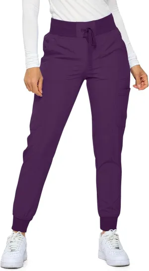 Monarch Uniforms Womens Jogger Scrubs Ribbed Jogger Scrub Pants for Women