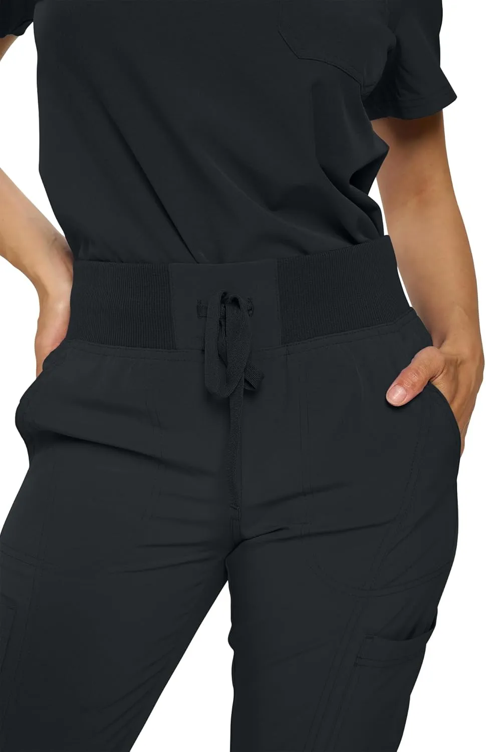 Monarch Uniforms Womens Jogger Scrubs Ribbed Jogger Scrub Pants for Women