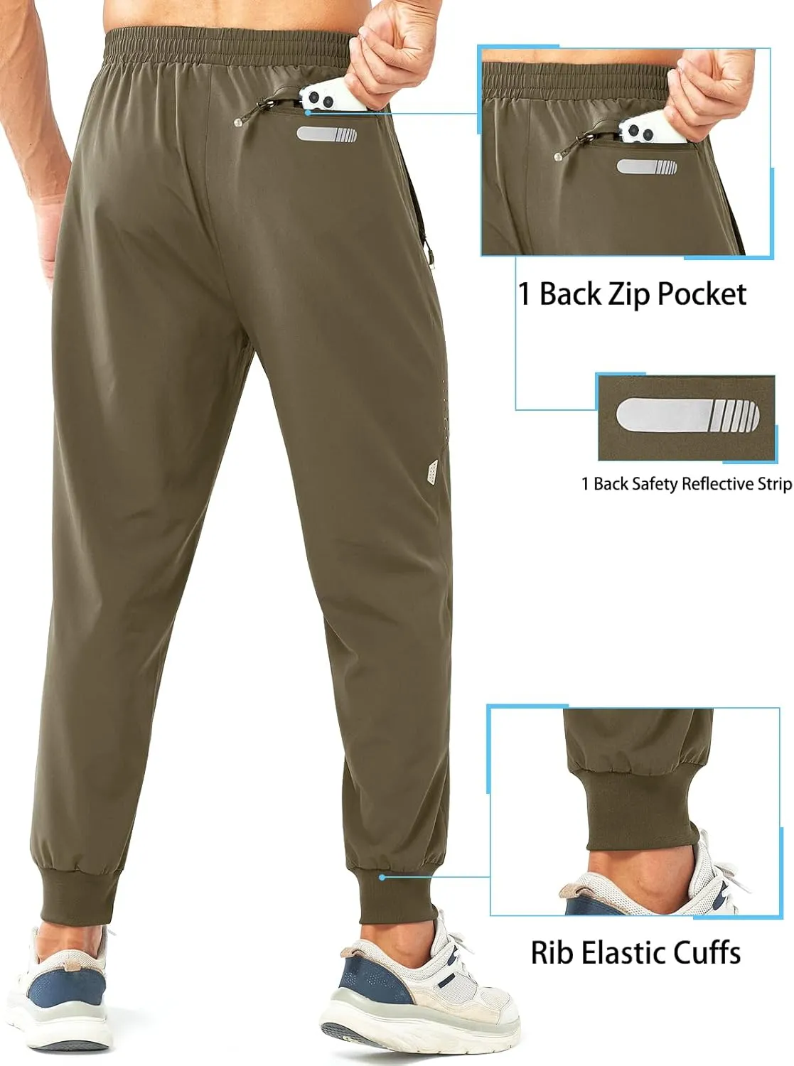 NORTHYARD Men's Athletic Running Pants Lightweight Workout Joggers Quick Dry Gym Sweatpants Active Sports Track Training