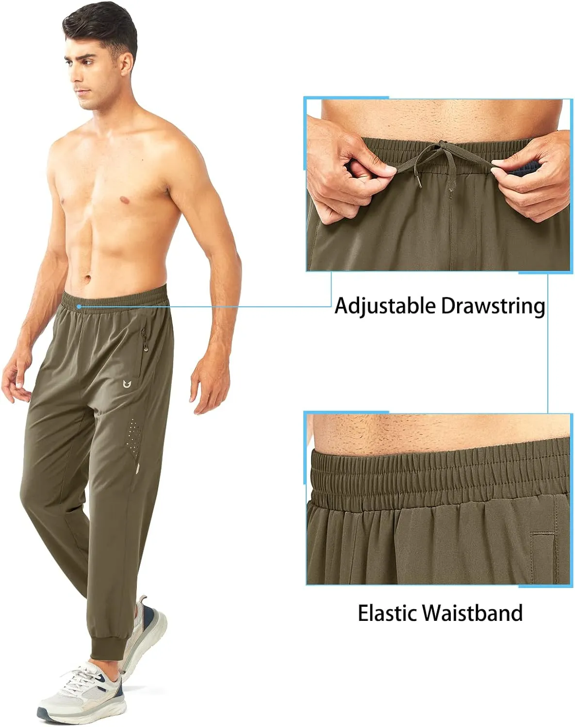 NORTHYARD Men's Athletic Running Pants Lightweight Workout Joggers Quick Dry Gym Sweatpants Active Sports Track Training