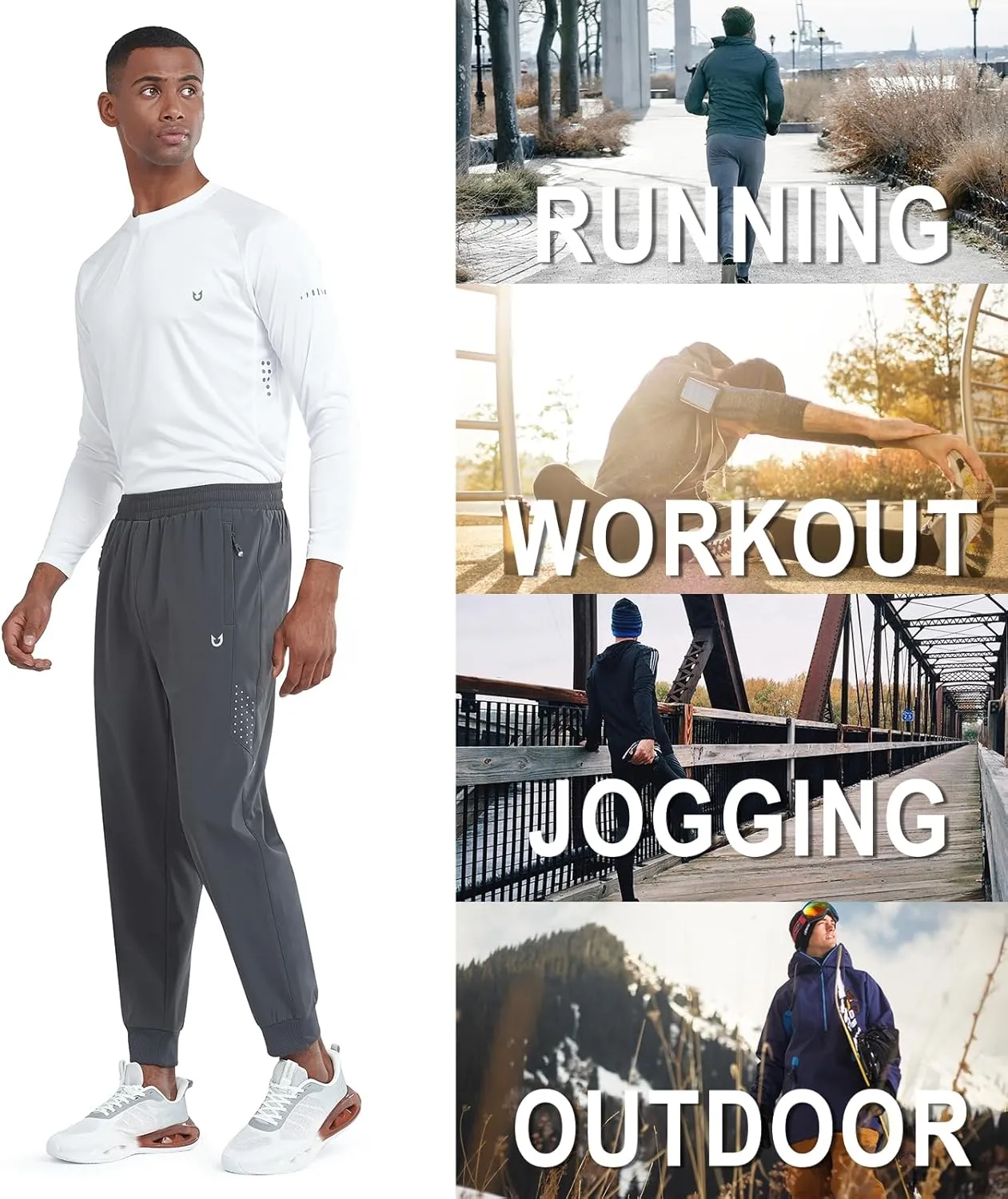 NORTHYARD Men's Fleece Joggers Athletic Warm Sweatpants Workout Gym Running Pants Active Winter Thicken Track with Pockets