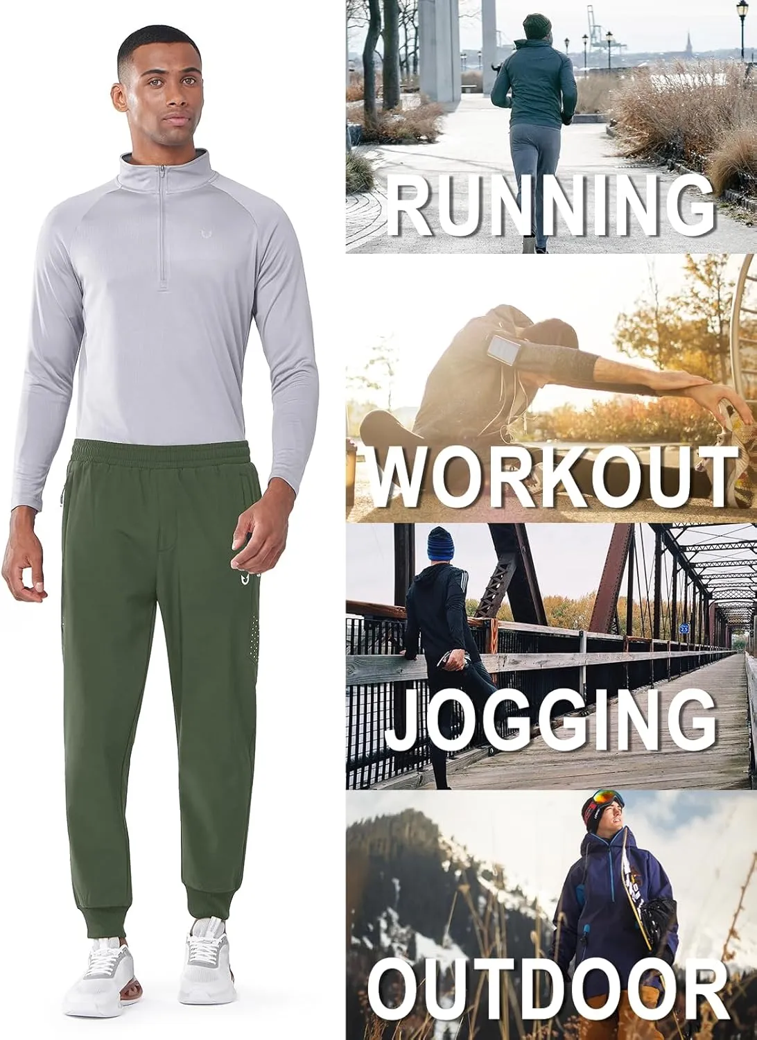 NORTHYARD Men's Fleece Joggers Athletic Warm Sweatpants Workout Gym Running Pants Active Winter Thicken Track with Pockets
