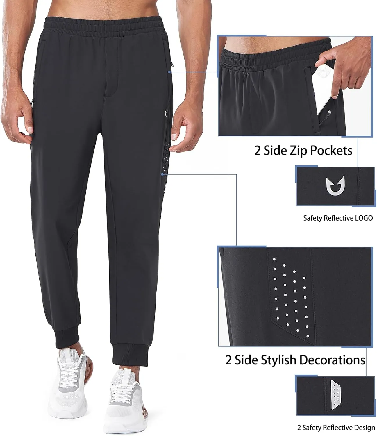 NORTHYARD Men's Fleece Joggers Athletic Warm Sweatpants Workout Gym Running Pants Active Winter Thicken Track with Pockets
