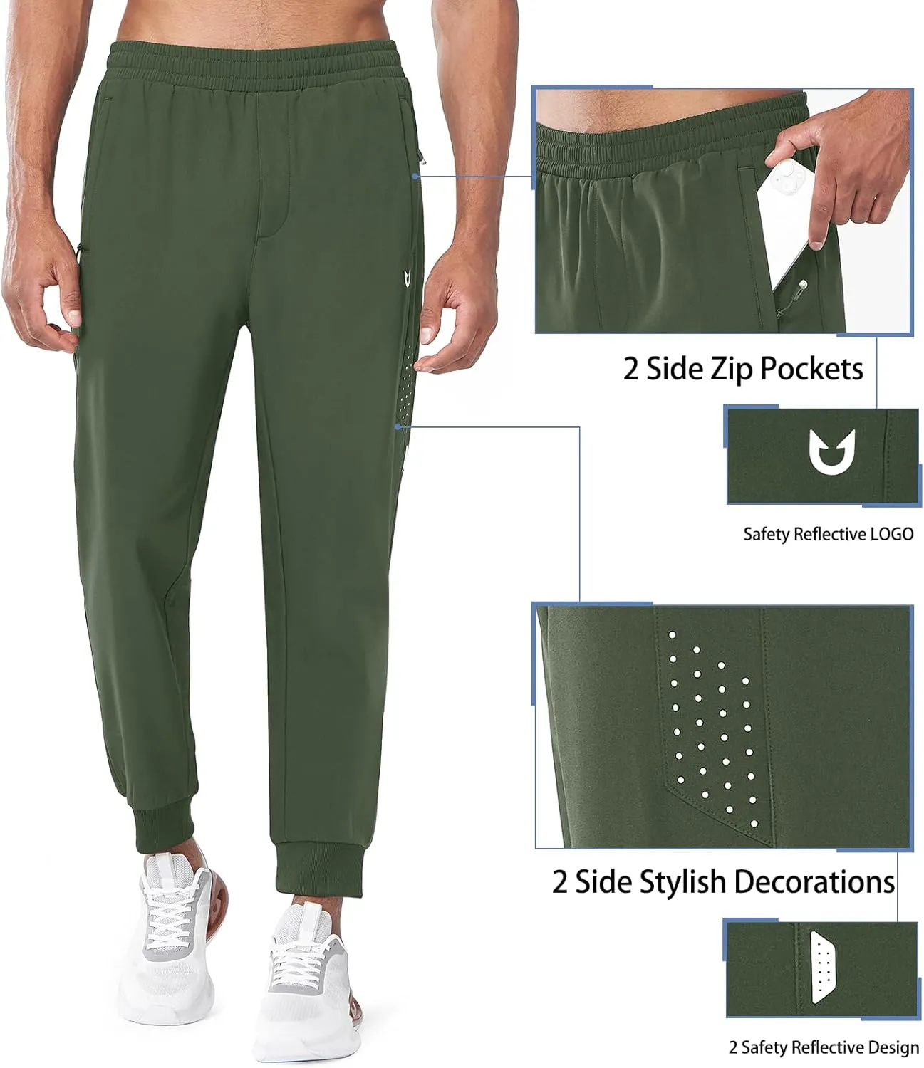 NORTHYARD Men's Fleece Joggers Athletic Warm Sweatpants Workout Gym Running Pants Active Winter Thicken Track with Pockets
