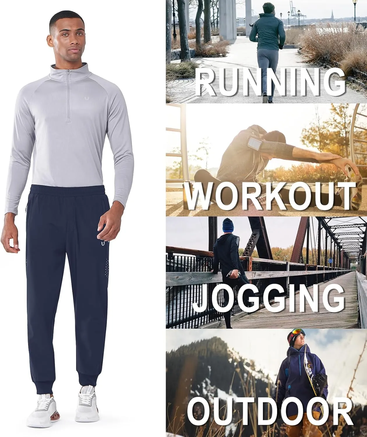 NORTHYARD Men's Fleece Joggers Athletic Warm Sweatpants Workout Gym Running Pants Active Winter Thicken Track with Pockets