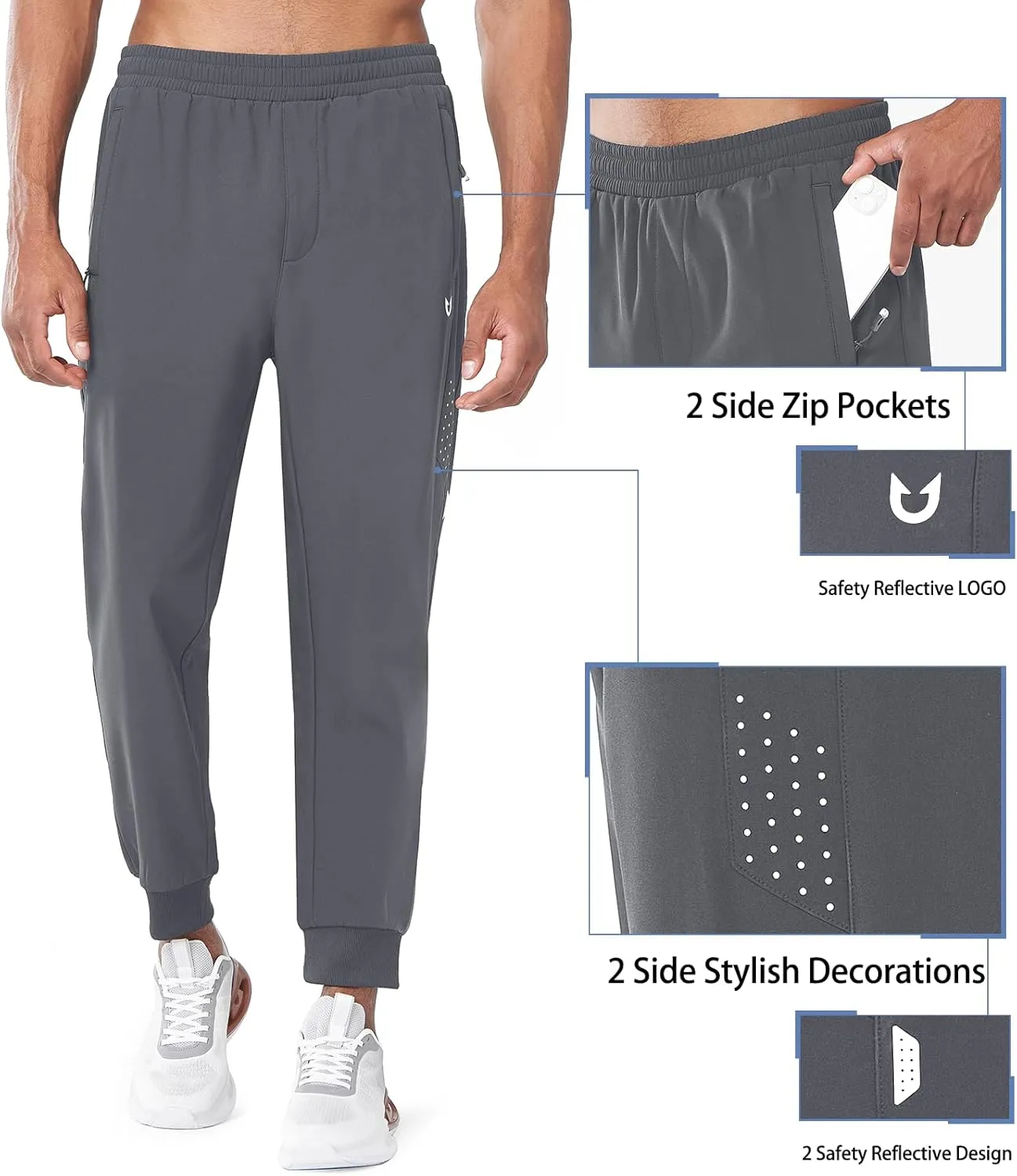 NORTHYARD Men's Fleece Joggers Athletic Warm Sweatpants Workout Gym Running Pants Active Winter Thicken Track with Pockets