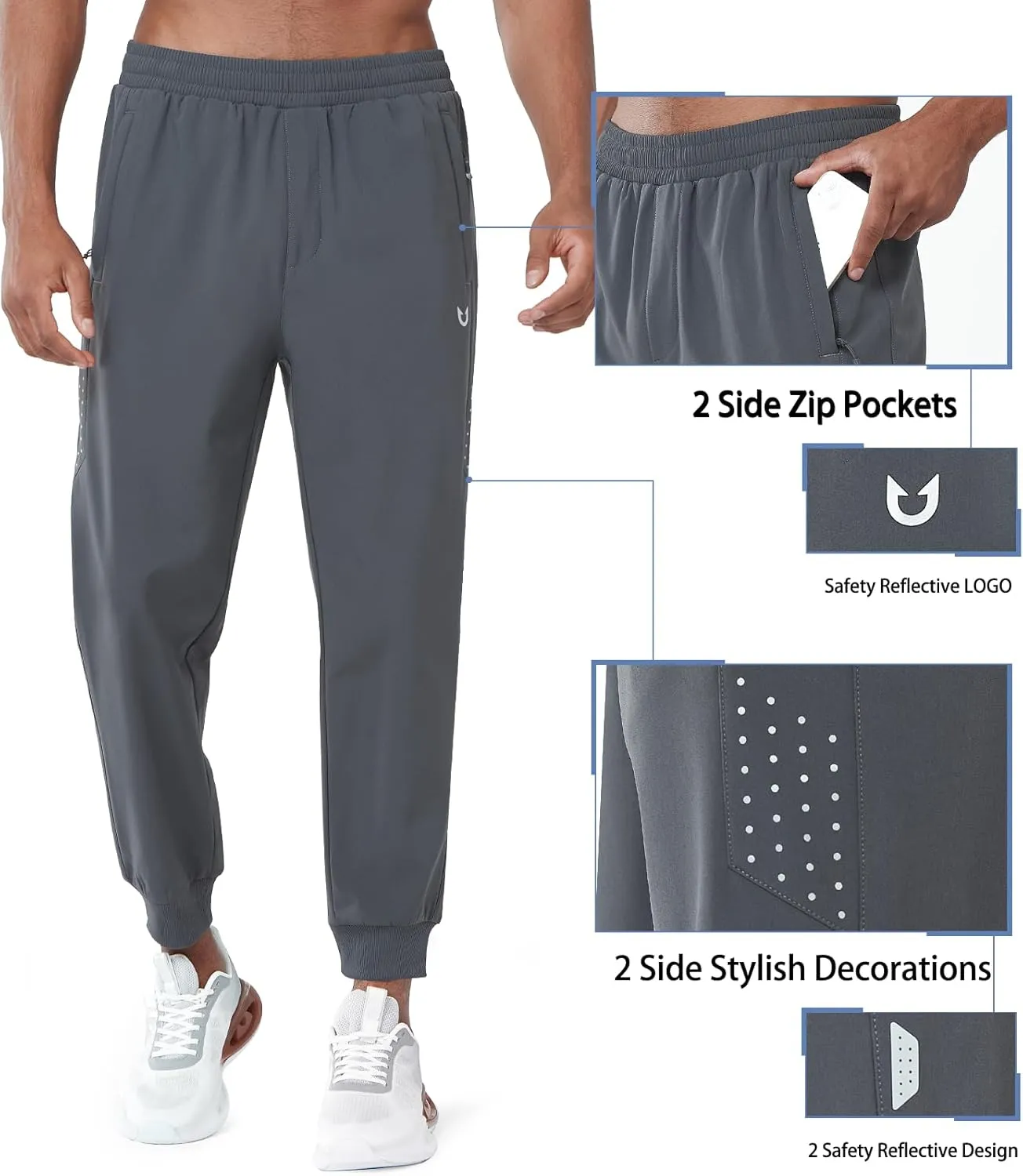 NORTHYARD Men's Fleece Joggers Athletic Warm Sweatpants Workout Gym Running Pants Active Winter Thicken Track with Pockets