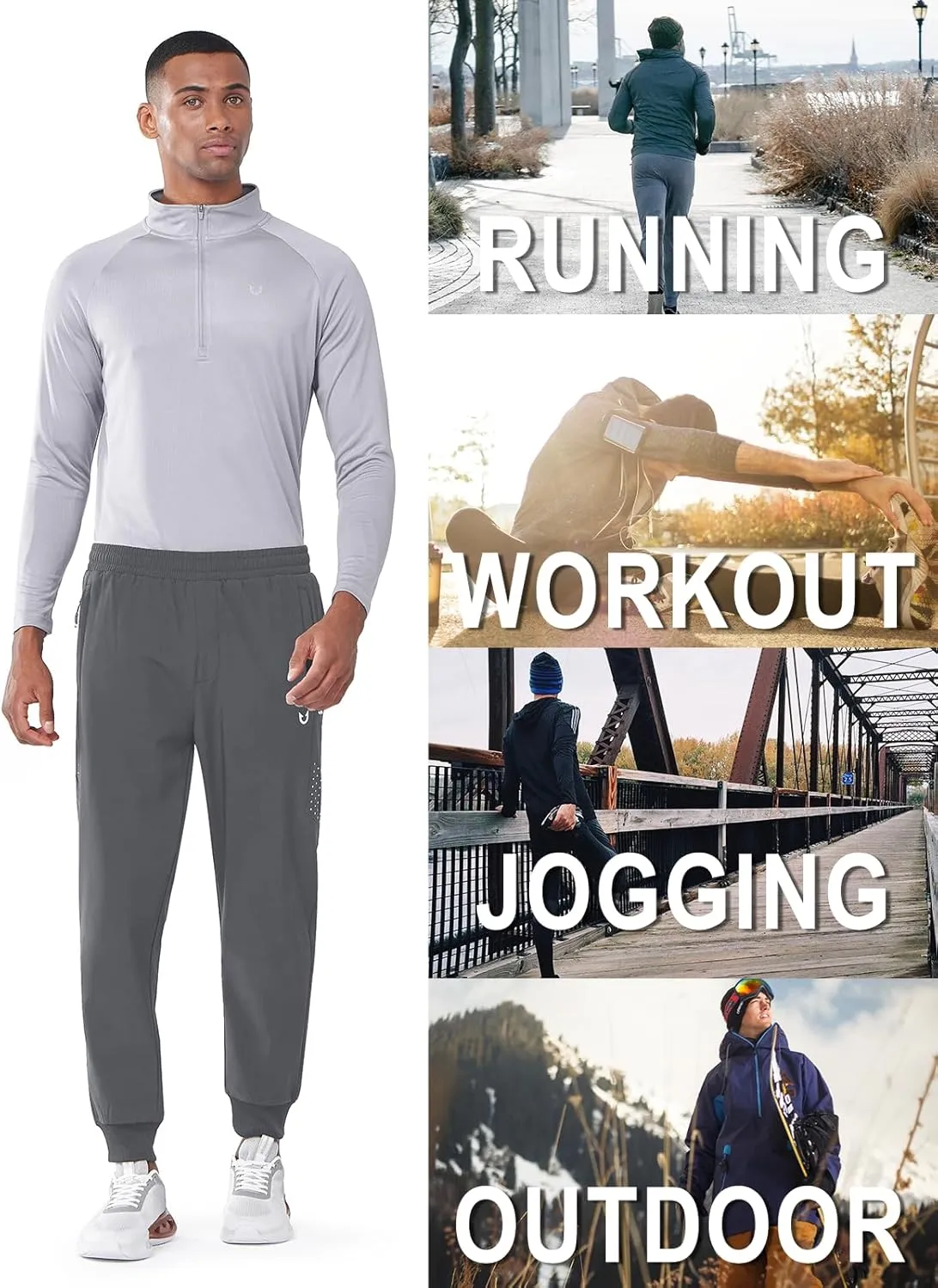 NORTHYARD Men's Fleece Joggers Athletic Warm Sweatpants Workout Gym Running Pants Active Winter Thicken Track with Pockets