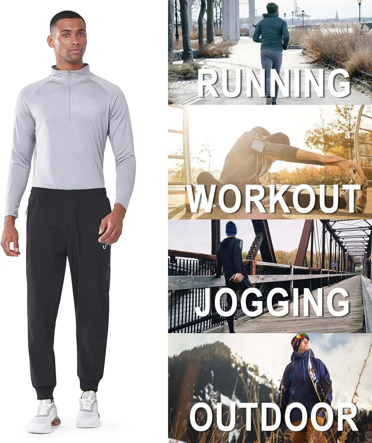 NORTHYARD Men's Fleece Joggers Athletic Warm Sweatpants Workout Gym Running Pants Active Winter Thicken Track with Pockets