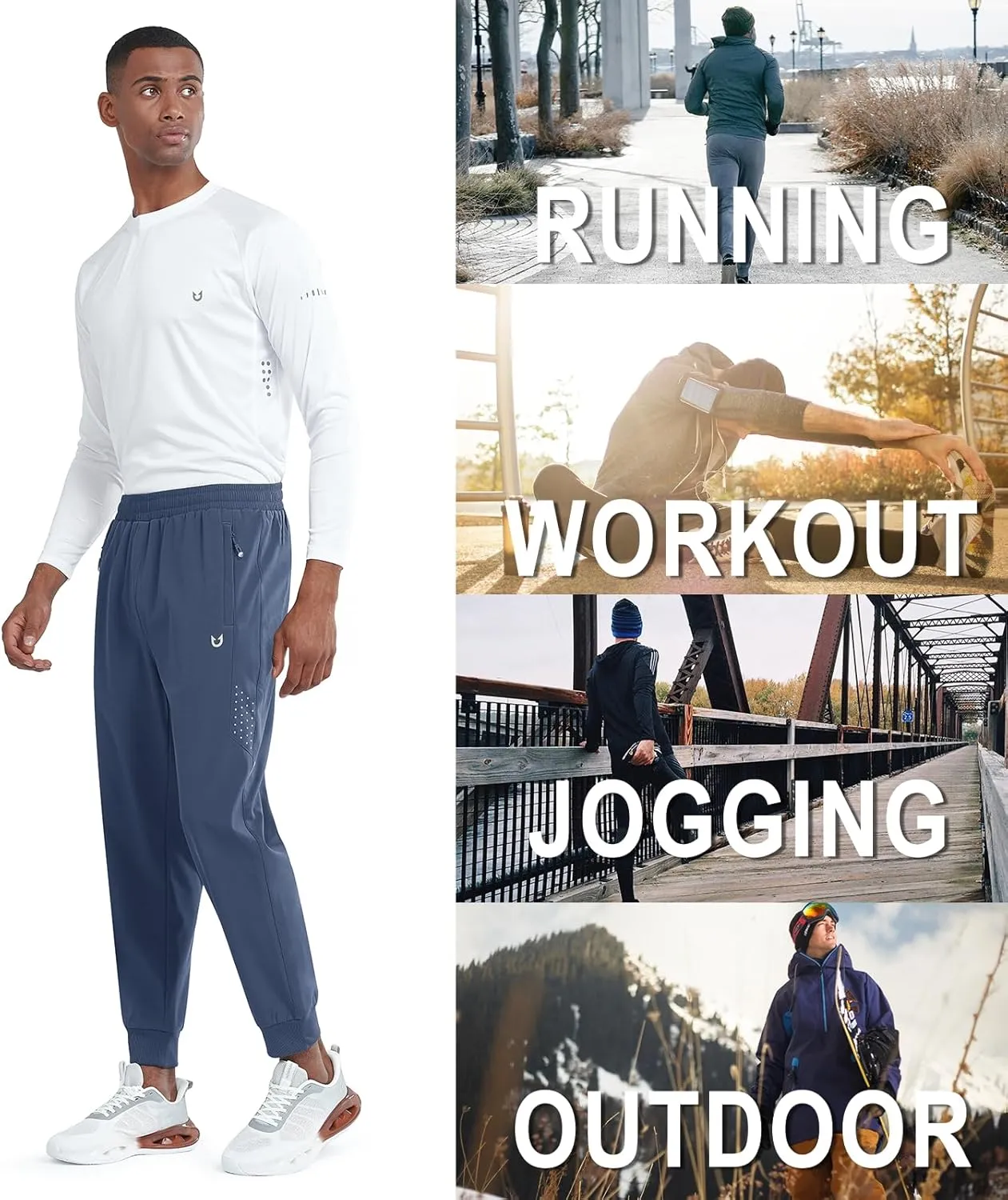 NORTHYARD Men's Fleece Joggers Athletic Warm Sweatpants Workout Gym Running Pants Active Winter Thicken Track with Pockets