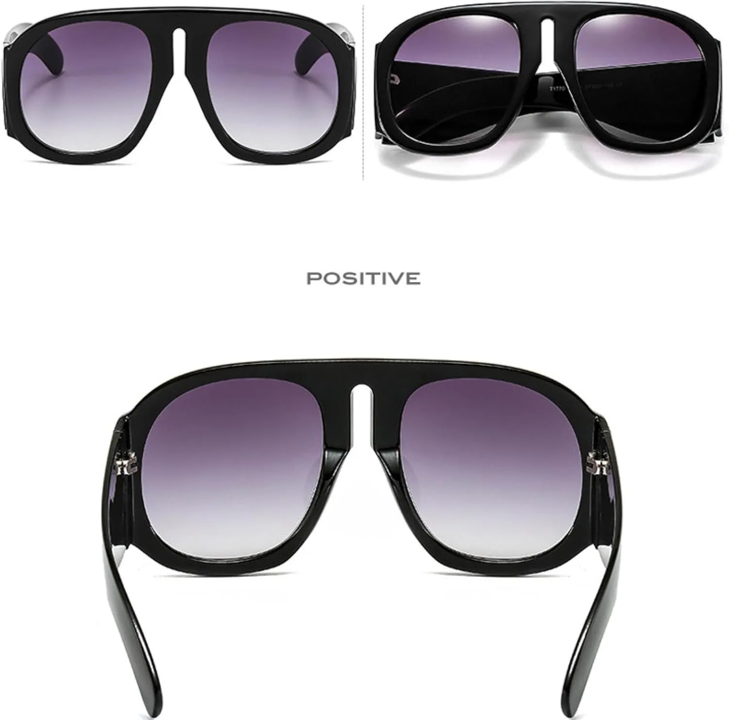 Oversize Gradient Colorful Frame Round Sunglasses Uv400