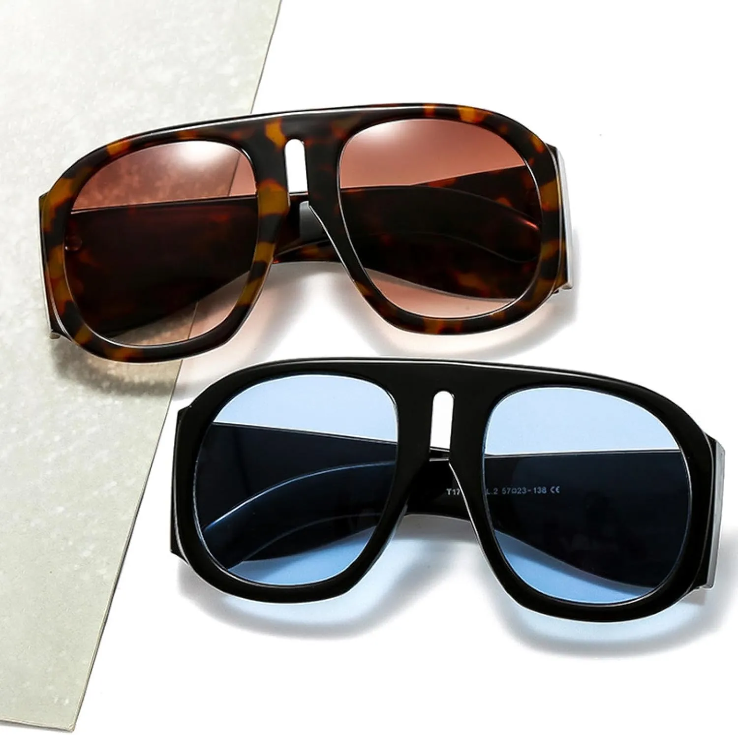 Oversize Gradient Colorful Frame Round Sunglasses Uv400