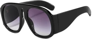 Oversize Gradient Colorful Frame Round Sunglasses Uv400
