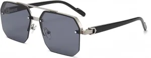 Oversize Retro Double Bridges Polygon Metal Men Sunglasses for Women Fashion Gradient Uv400 Trending