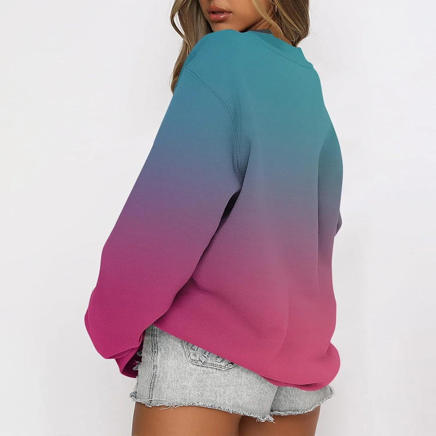 Oversized Crewneck Sweatshirt Women Graphic Preppy Cute Sweatshirts No Hood Loose Fit Y2k Hoodie with Pockets