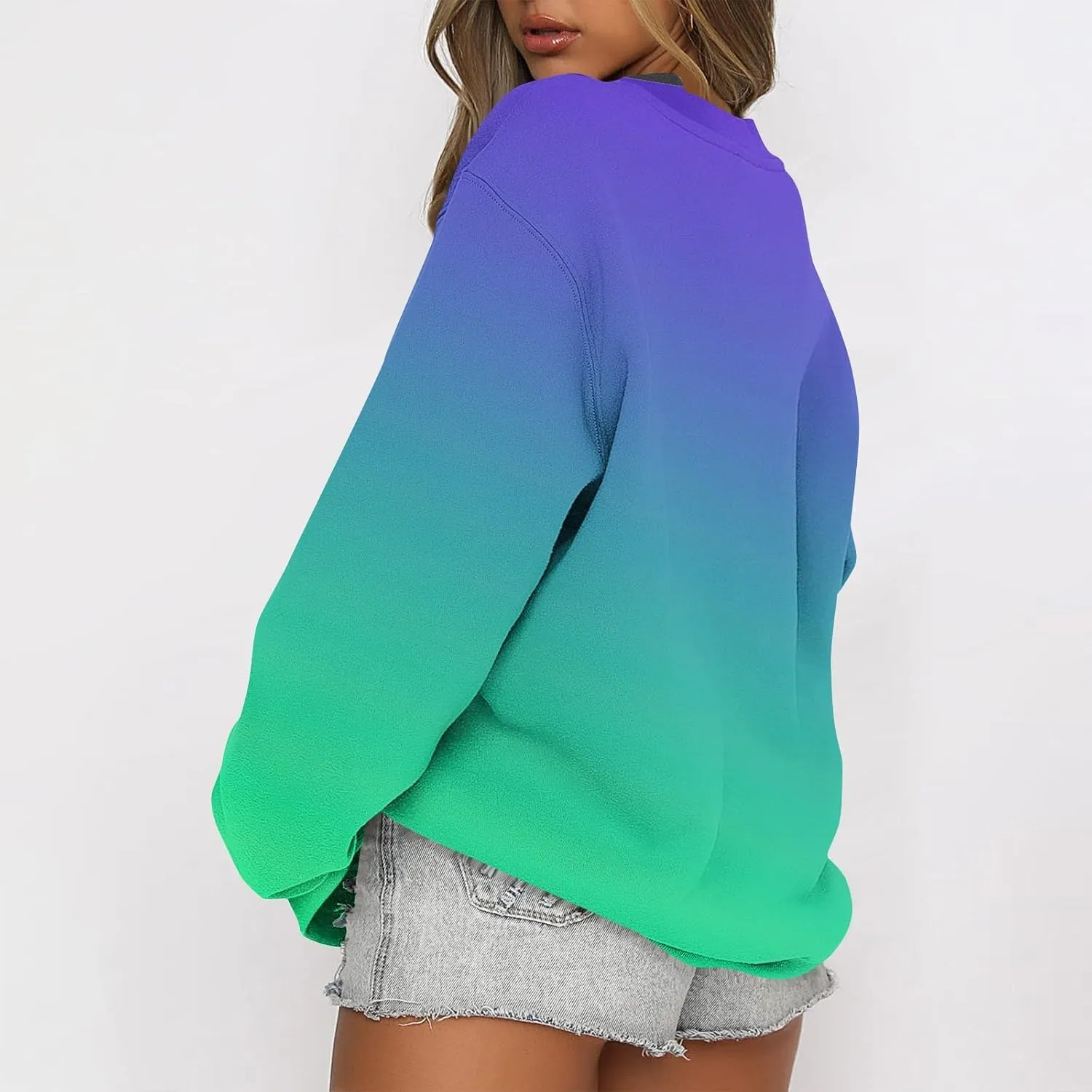 Oversized Crewneck Sweatshirt Women Graphic Preppy Cute Sweatshirts No Hood Loose Fit Y2k Hoodie with Pockets