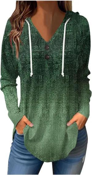 Oversized Hoodie, Women'S Long Sleeve Graphic Hoodie V Neck Plus Size Top Swing Hawaiin Womens Hoodies Pullover