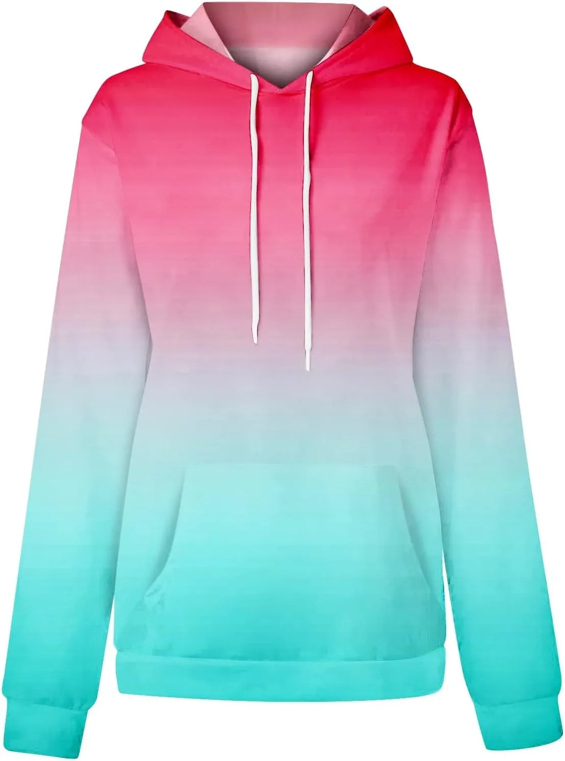 Oversized Hoodies for Women Drawstring Plus Size Graphic Hoodie Loose Fit Drop Shoulder Hooded Sweatshirts w/Pockets