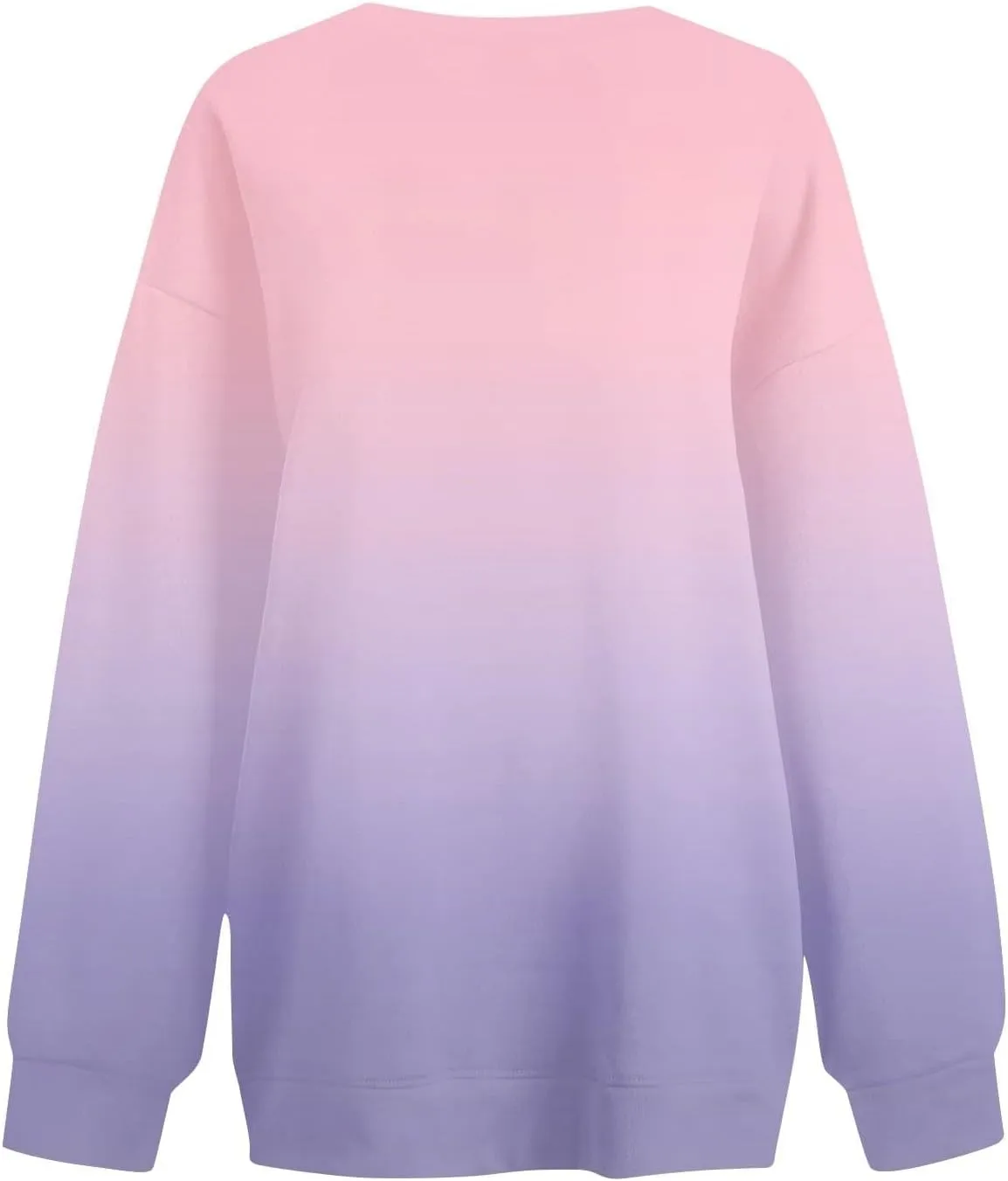 Oversized Sweatshirt for Women Gradient Color Tie-Dye Print Casual Crewneck Sweater Tops Loose Fit Long Sleeve Clothes