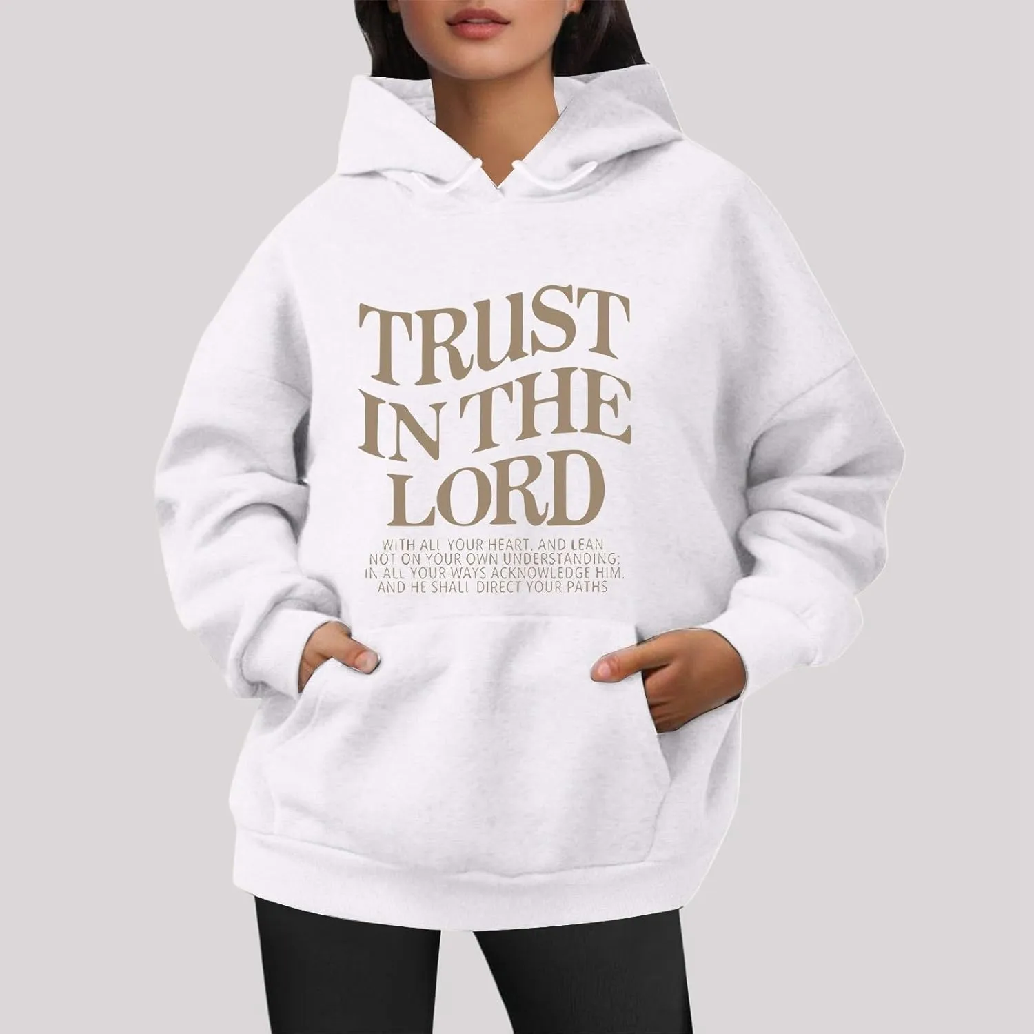 Oversized Sweatshirts for Women Long Sleeve Letter Print Hoodie Loose Fit Graphic Hoodies Drawstring Pullover Tops
