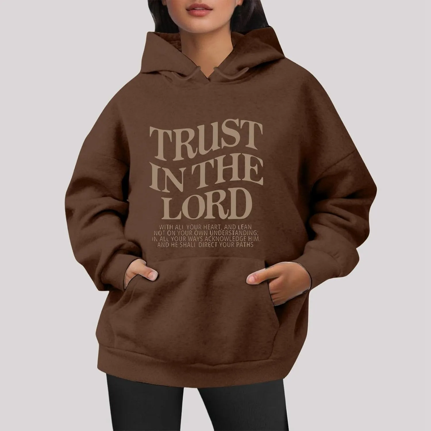Oversized Sweatshirts for Women Long Sleeve Letter Print Hoodie Loose Fit Graphic Hoodies Drawstring Pullover Tops