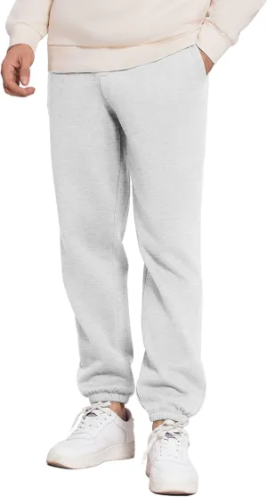 PINSPARK Men's Fleece Sweat Pants Joggers Cuffed Sweatpants Warm Cotton Baggy Sweatpants with Waist Elastic