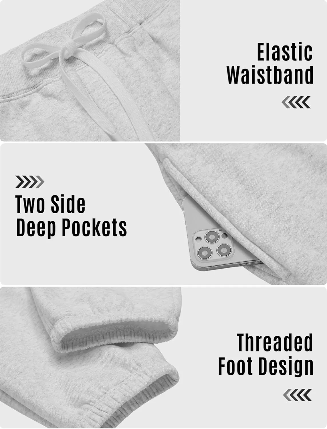 PINSPARK Men's Fleece Sweat Pants Joggers Cuffed Sweatpants Warm Cotton Baggy Sweatpants with Waist Elastic
