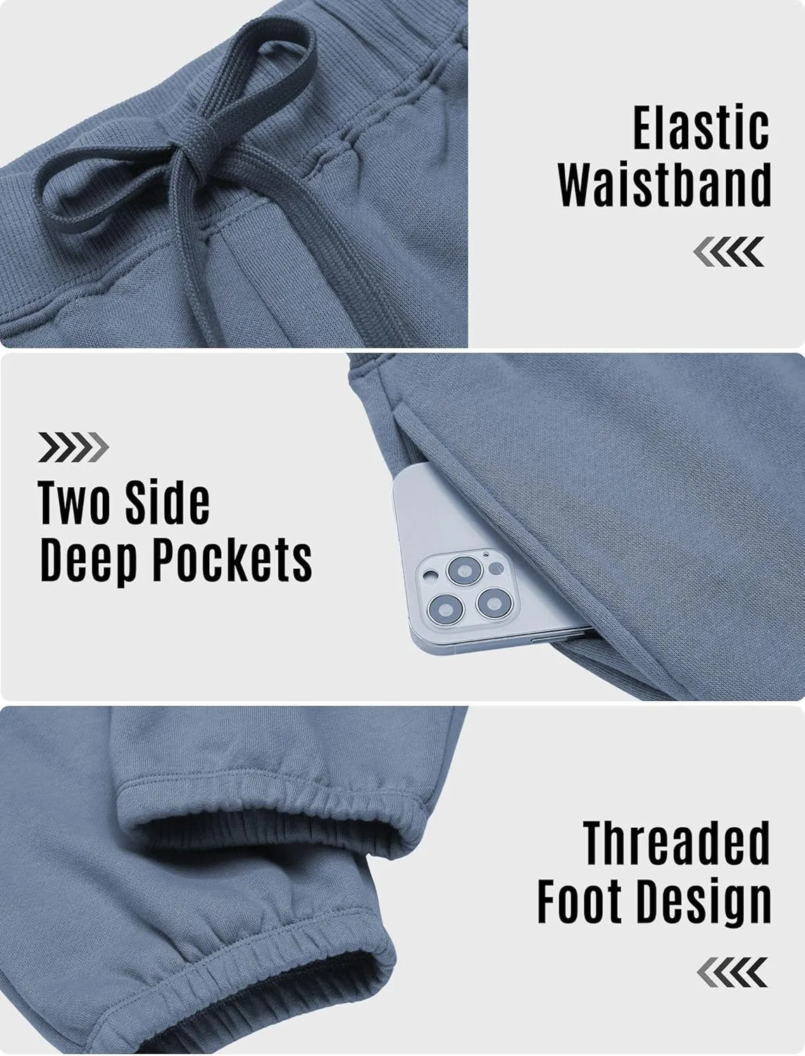 PINSPARK Men's Fleece Sweat Pants Joggers Cuffed Sweatpants Warm Cotton Baggy Sweatpants with Waist Elastic