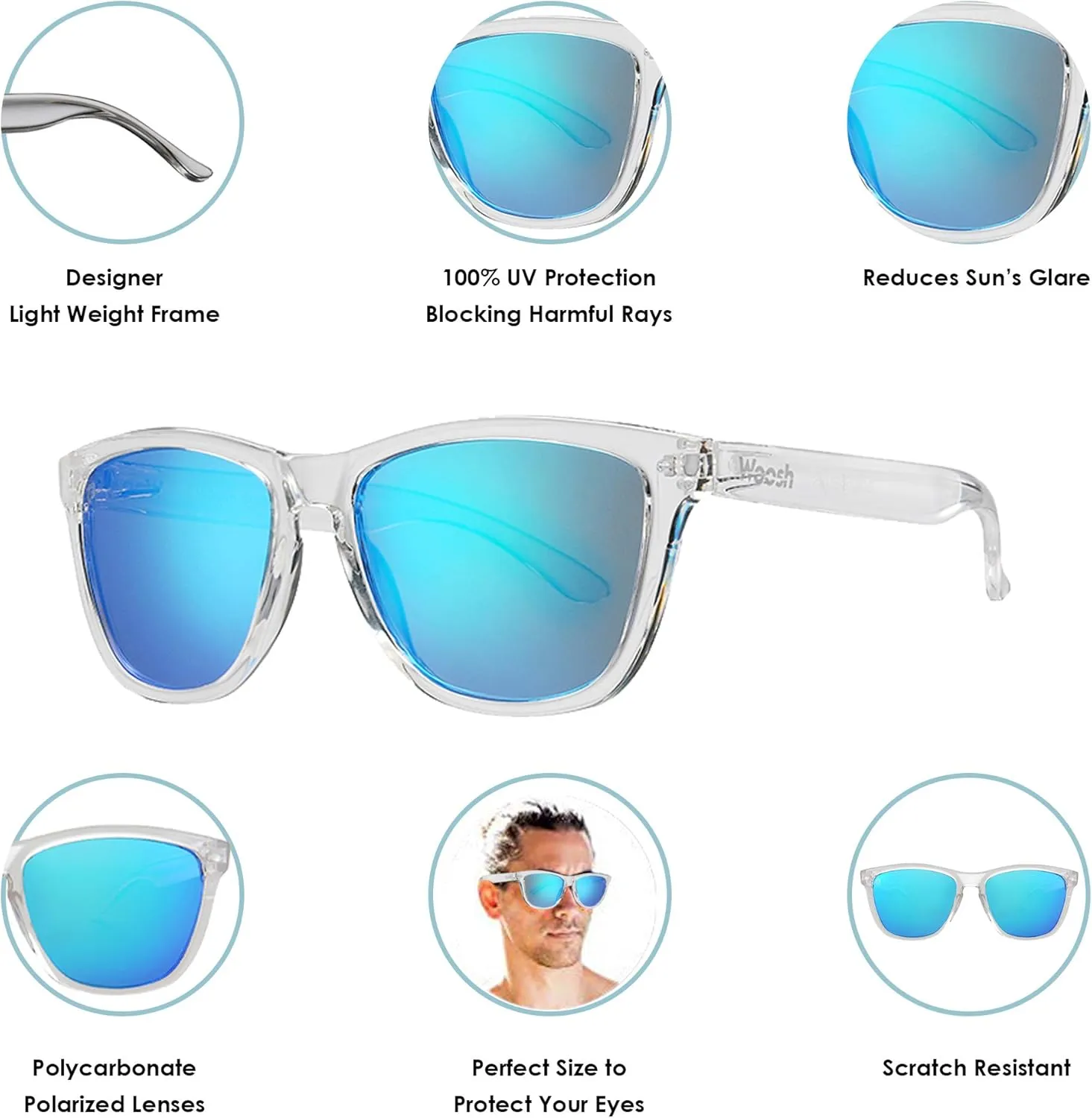Polarized Lightweight Sunglasses for Men and Women -Unisex Sunnies for Fishing Beach Running Sports and Outdoors