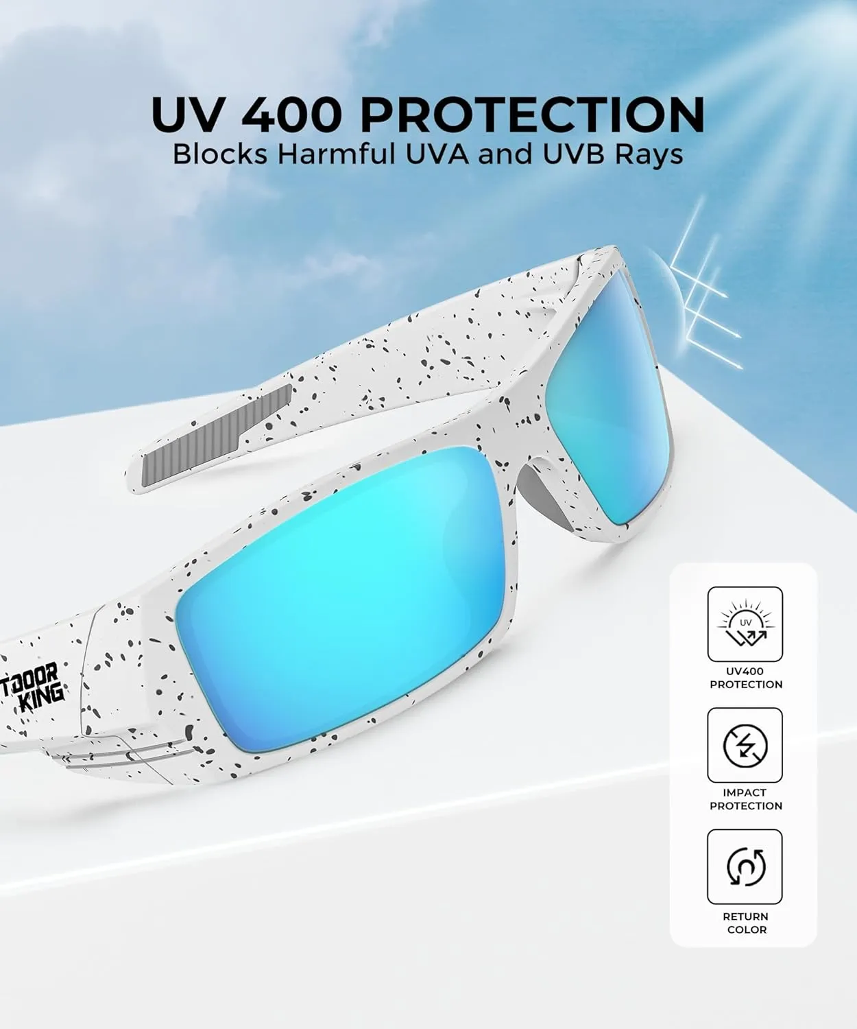 Polarized Sport Sunglasses-for-Men Sun-Glasses: Mens Wrap Sunglasses for Fishing Cycling Running UV400 Protection
