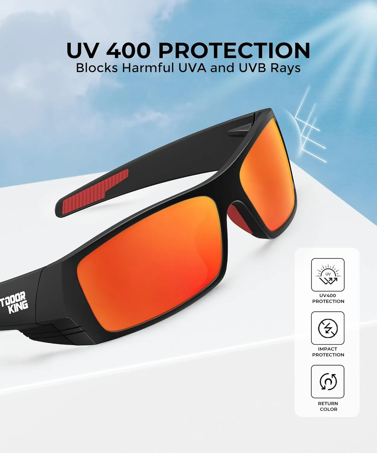 Polarized Sport Sunglasses-for-Men Sun-Glasses: Mens Wrap Sunglasses for Fishing Cycling Running UV400 Protection