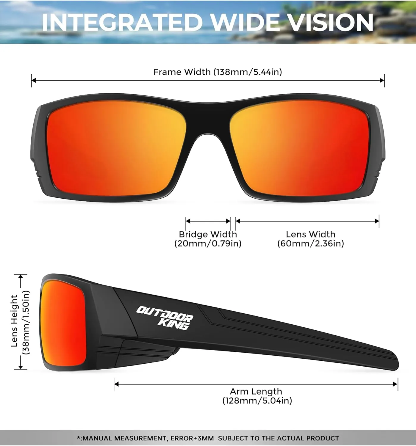 Polarized Sport Sunglasses-for-Men Sun-Glasses: Mens Wrap Sunglasses for Fishing Cycling Running UV400 Protection