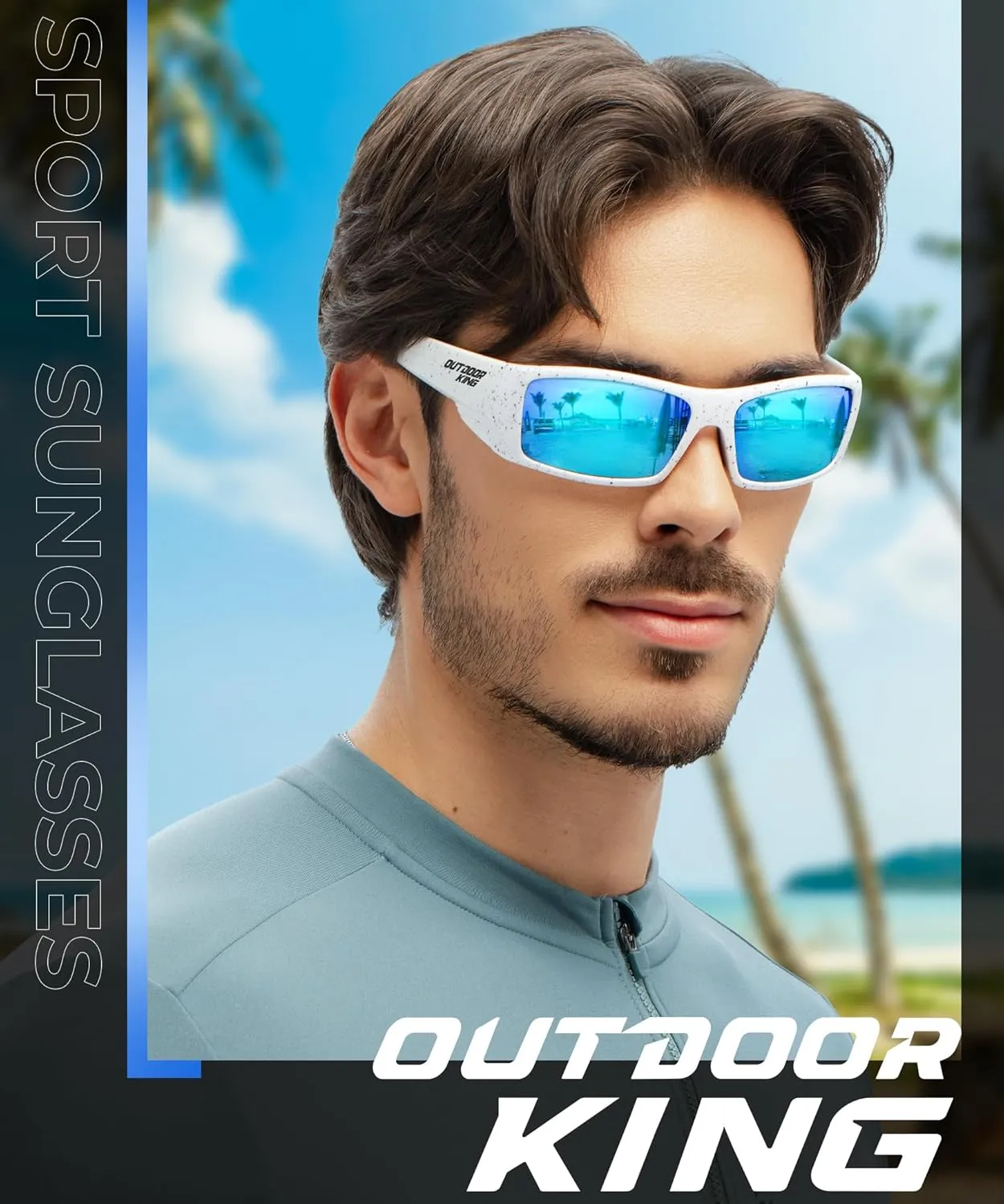 Polarized Sport Sunglasses-for-Men Sun-Glasses: Mens Wrap Sunglasses for Fishing Cycling Running UV400 Protection