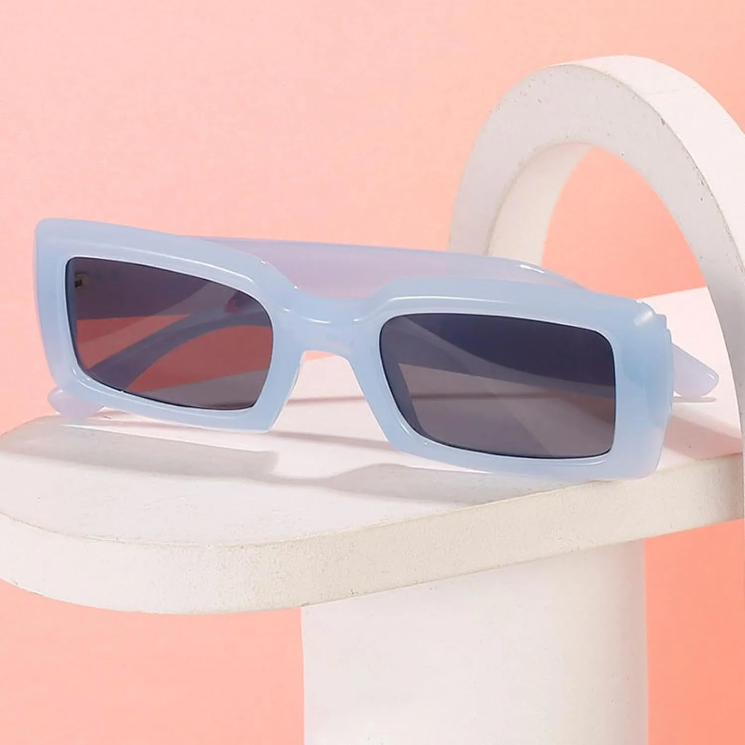 Popular Fashion Rectangle Sunglasses Women Retro Jelly Color Uv400 Men Gradient