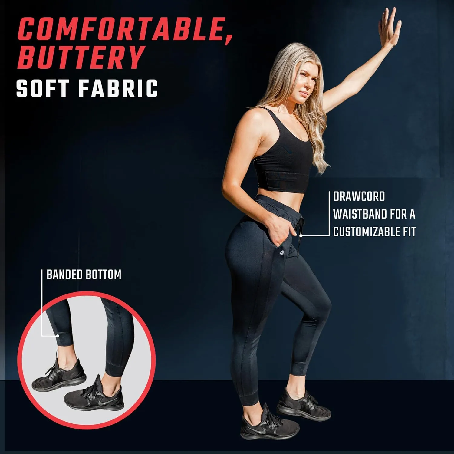 Primitive Rest Day Athleisure Joggers for Women - Womens Joggers with Pockets