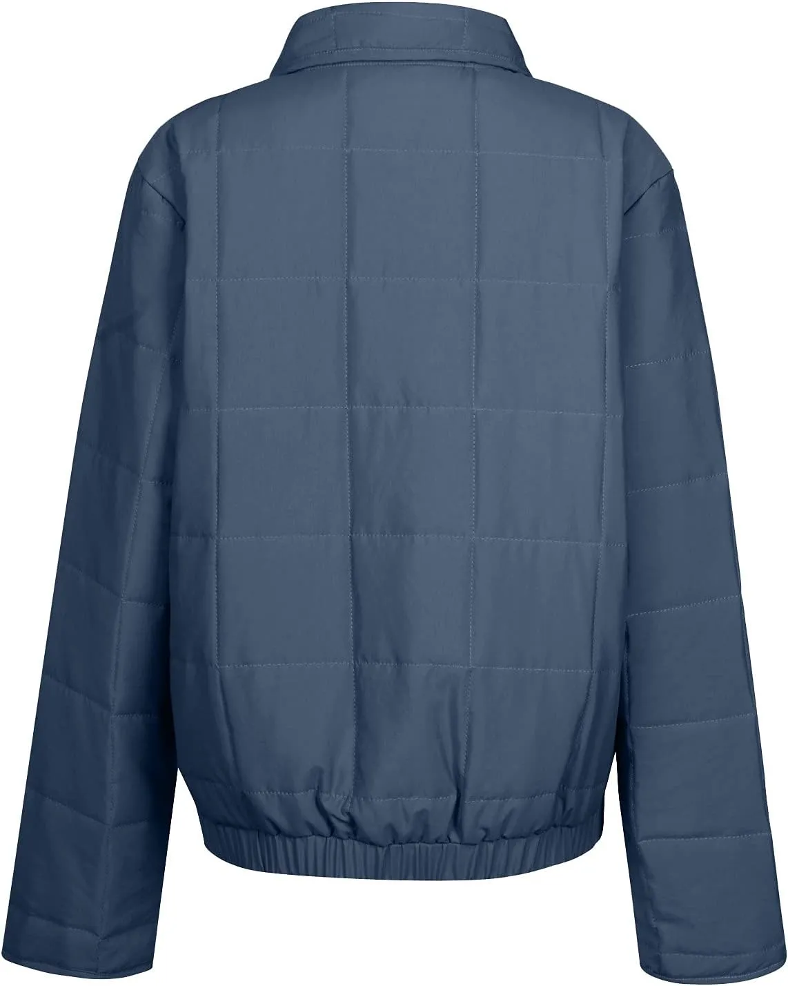 Quilted Jackets for Women Long Sleeve Zip Up Jacket Coat Loose Fit Puffer Jackets Winter Warm Outwear with Pockets