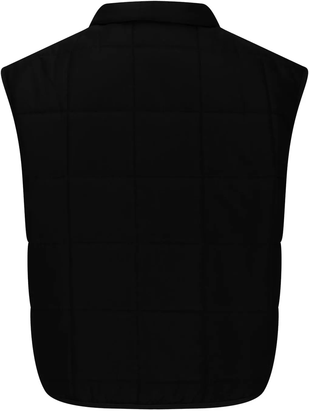 Quilted Vest Women Winter Stand Collar Cropped Quilted Down Gilet Jacket Oversized Zip Up Down Puffer Jacket Outerwear