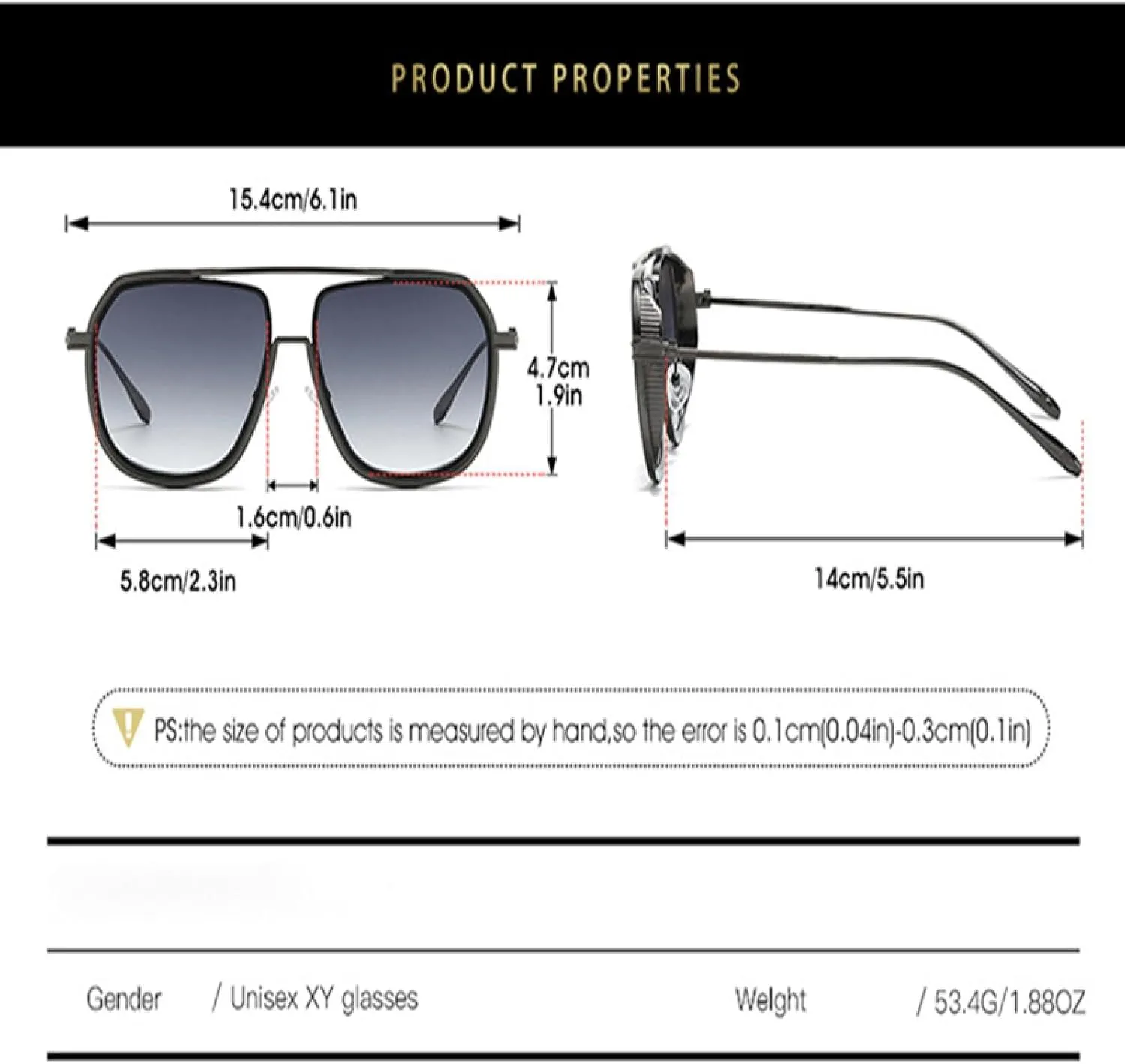 Retro Metal Men Sunglasses Fashion Gradient Uv400 Women Punk