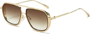 Retro Metal Men Sunglasses Fashion Gradient Uv400 Women Punk