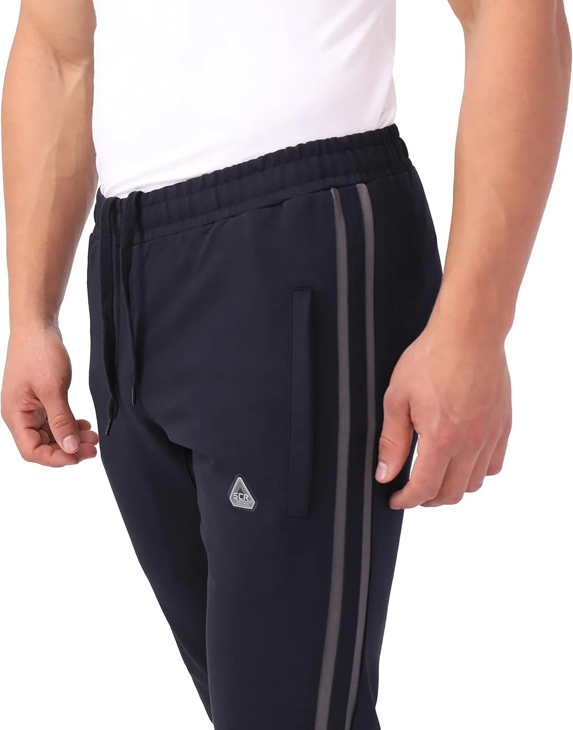 SCR 30/33/36 Jogger Sweatpants for Men - Mens Tall Sweatpants - Joggers for Men with Zipper Pockets
