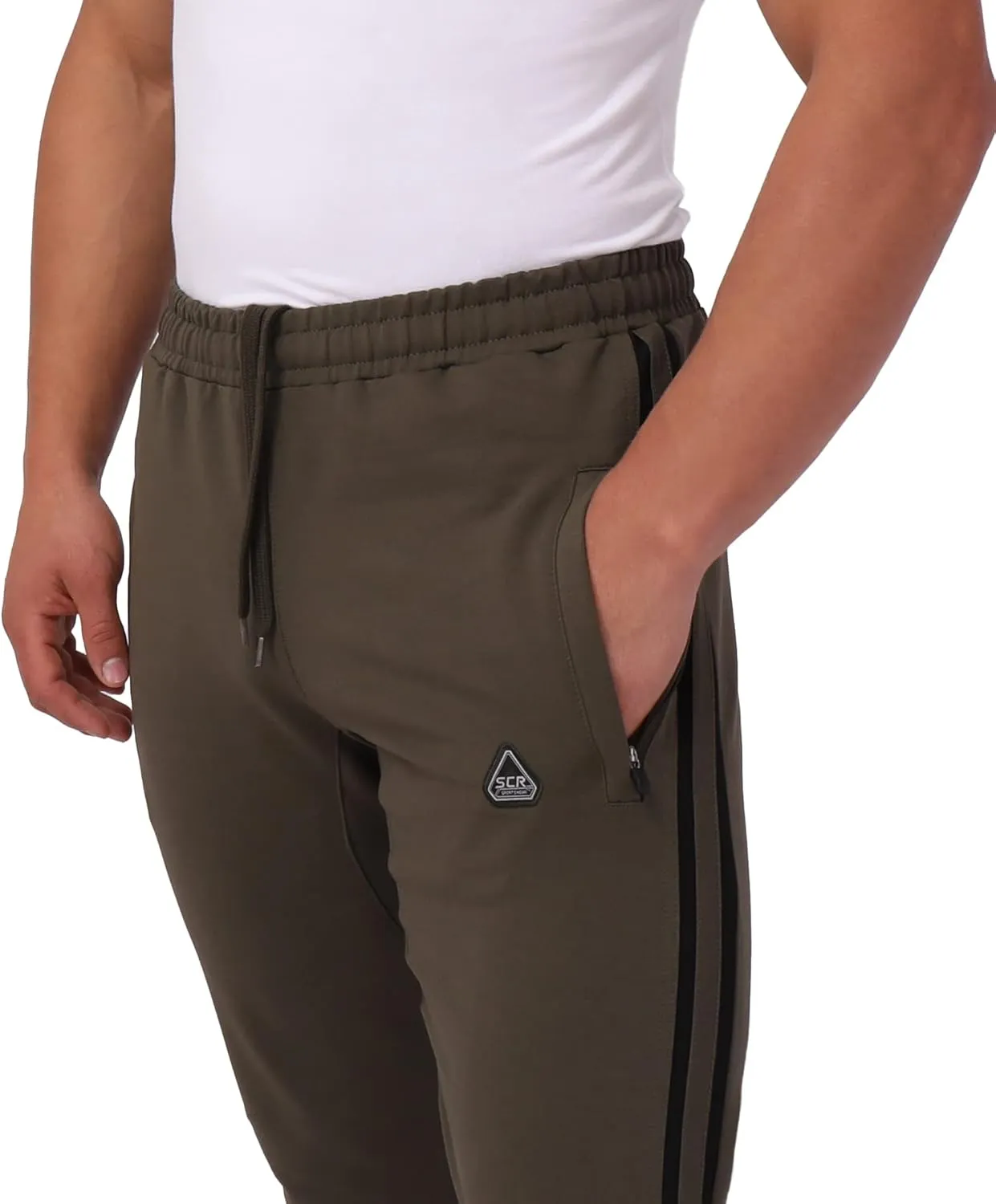 SCR 30/33/36 Jogger Sweatpants for Men - Mens Tall Sweatpants - Joggers for Men with Zipper Pockets