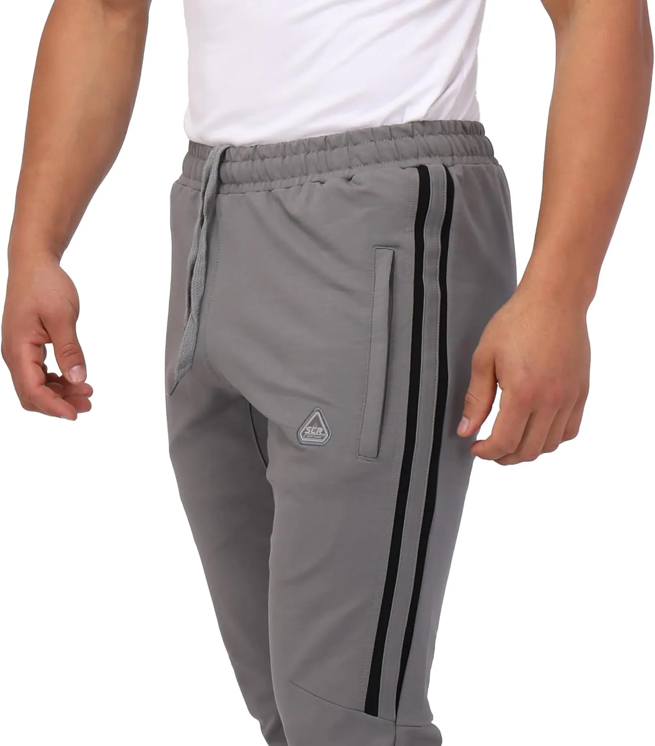 SCR 30/33/36 Jogger Sweatpants for Men - Mens Tall Sweatpants - Joggers for Men with Zipper Pockets