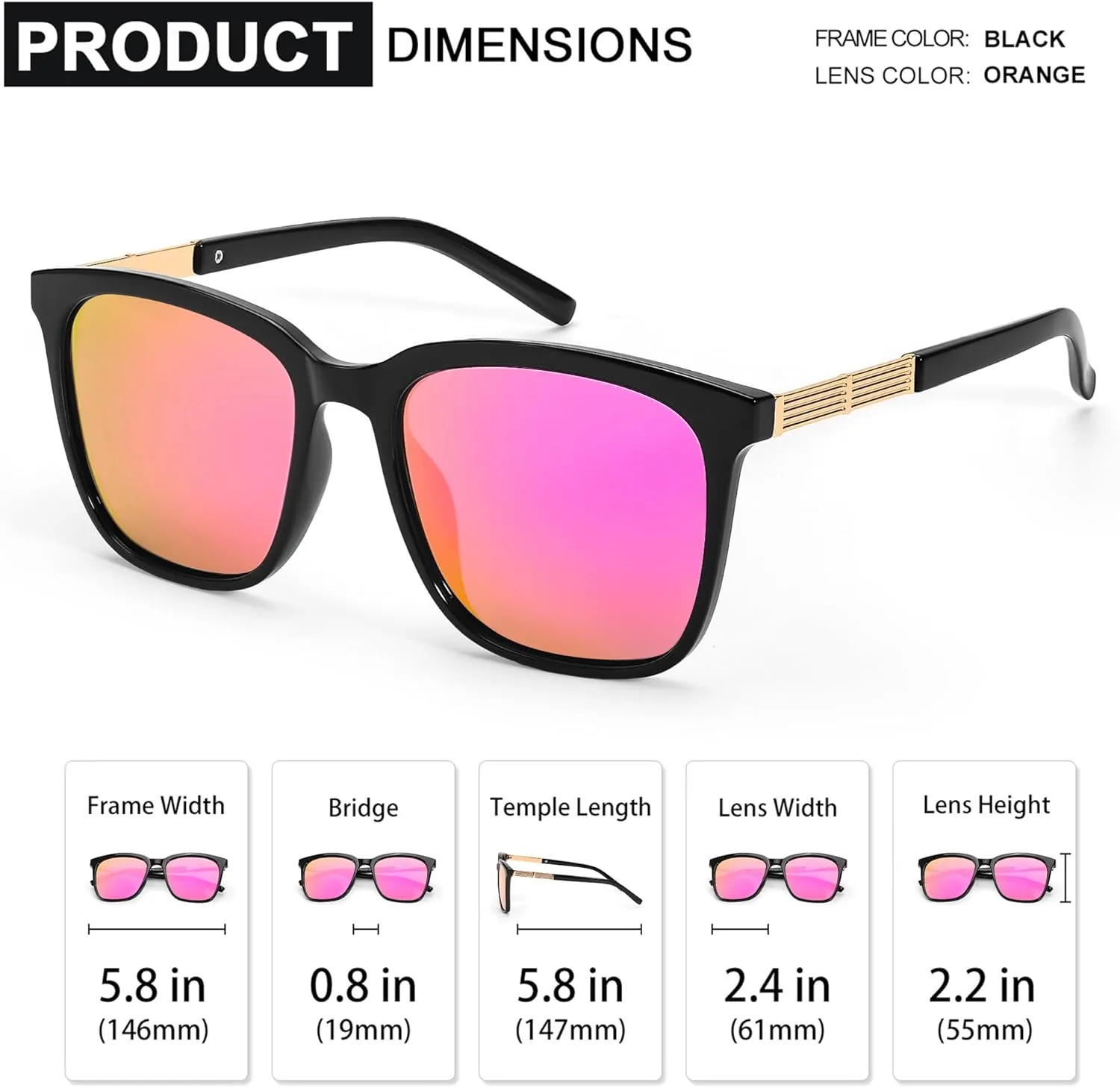 SIPHEW Oversized Square Sunglasses for Women|Lightweight Fashion Sunglasses 100% UV400 Protection|Trendy Mirrored Shade