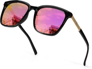 SIPHEW Oversized Square Sunglasses for Women|Lightweight Fashion Sunglasses 100% UV400 Protection|Trendy Mirrored Shade