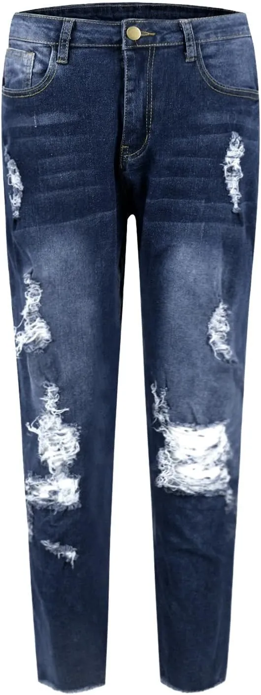 Skinny Jeans for Women High Waisted Ripped Stretchy Jeans Tummy Control Distressed Jeans Destroyed Denim Jeggings