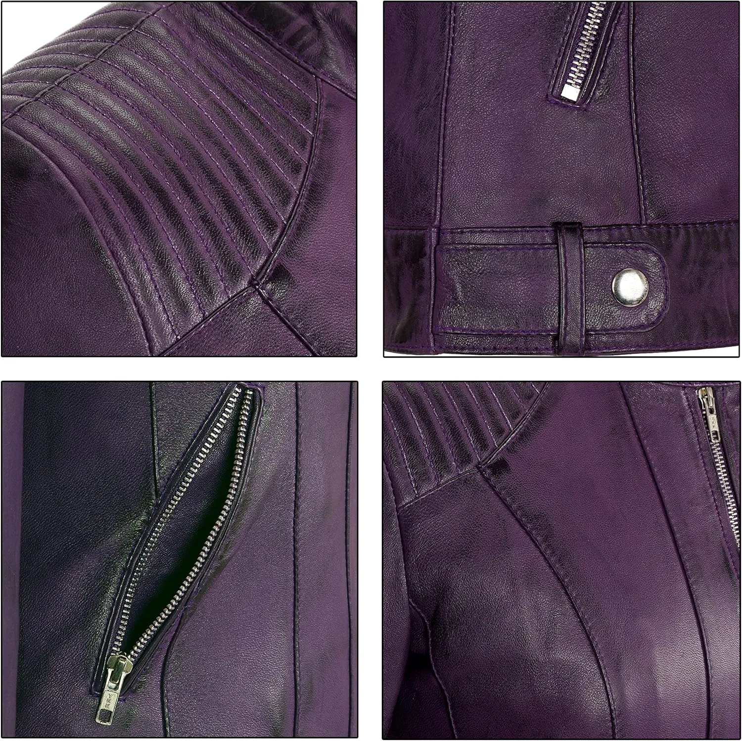 Skylinewears Womens Leather Jacket Bomber Motorcycle Biker Real Lambskin Leather Jackets