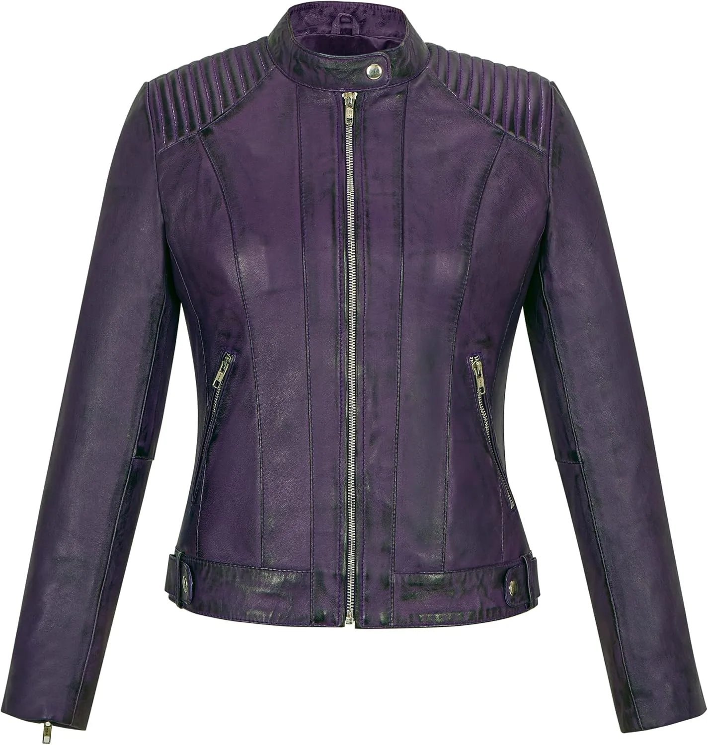 Skylinewears Womens Leather Jacket Bomber Motorcycle Biker Real Lambskin Leather Jackets