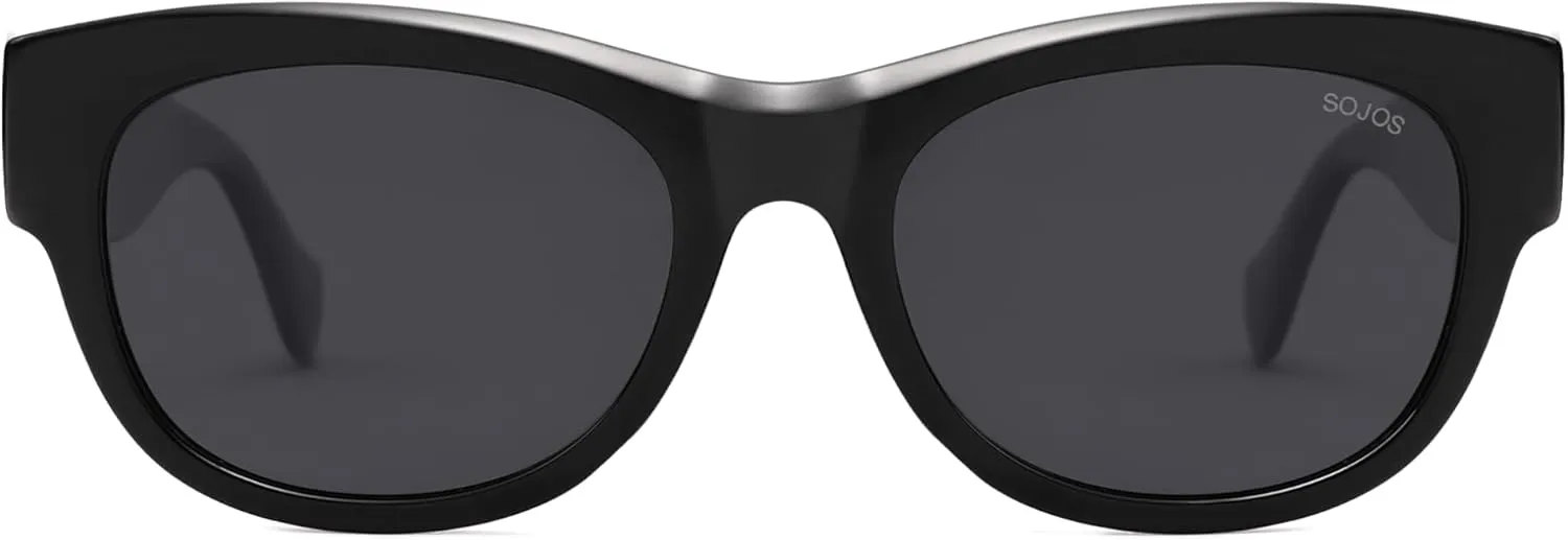 SOJOS Ocean Collection Classic Polarized Square Sunglasses for Women Men Recycled Plastic Frame Eco-Friendly UV400, Bloom
